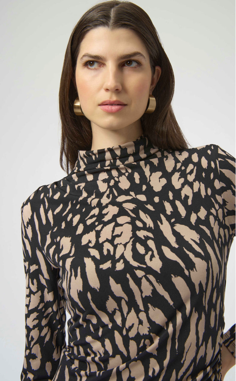 Joseph Ribkoff Fitted Animal Print Top
