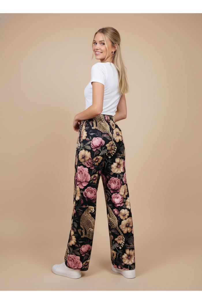 Floral Noir Cheetah Pants