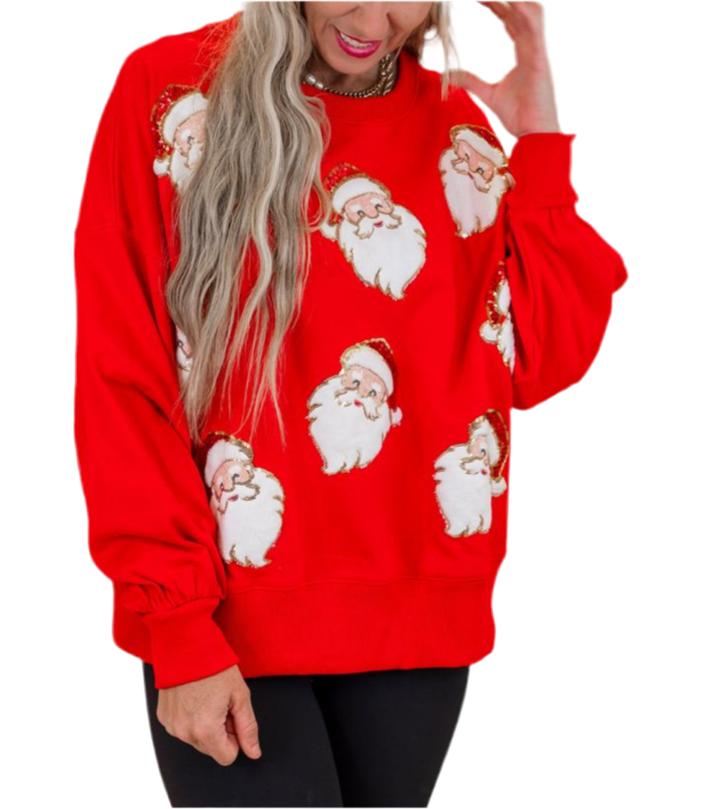 Sequin & Fur Santa Oversized Sweatshirt