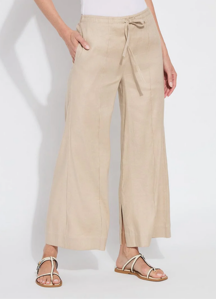 Lysse Nixie Drawstring Linen Wide Leg Pant