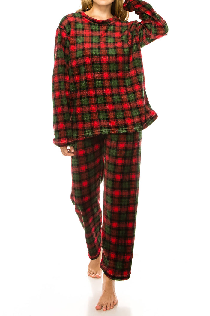 Royal Stewart Plaid Microfleece Lounge Pajama Sets