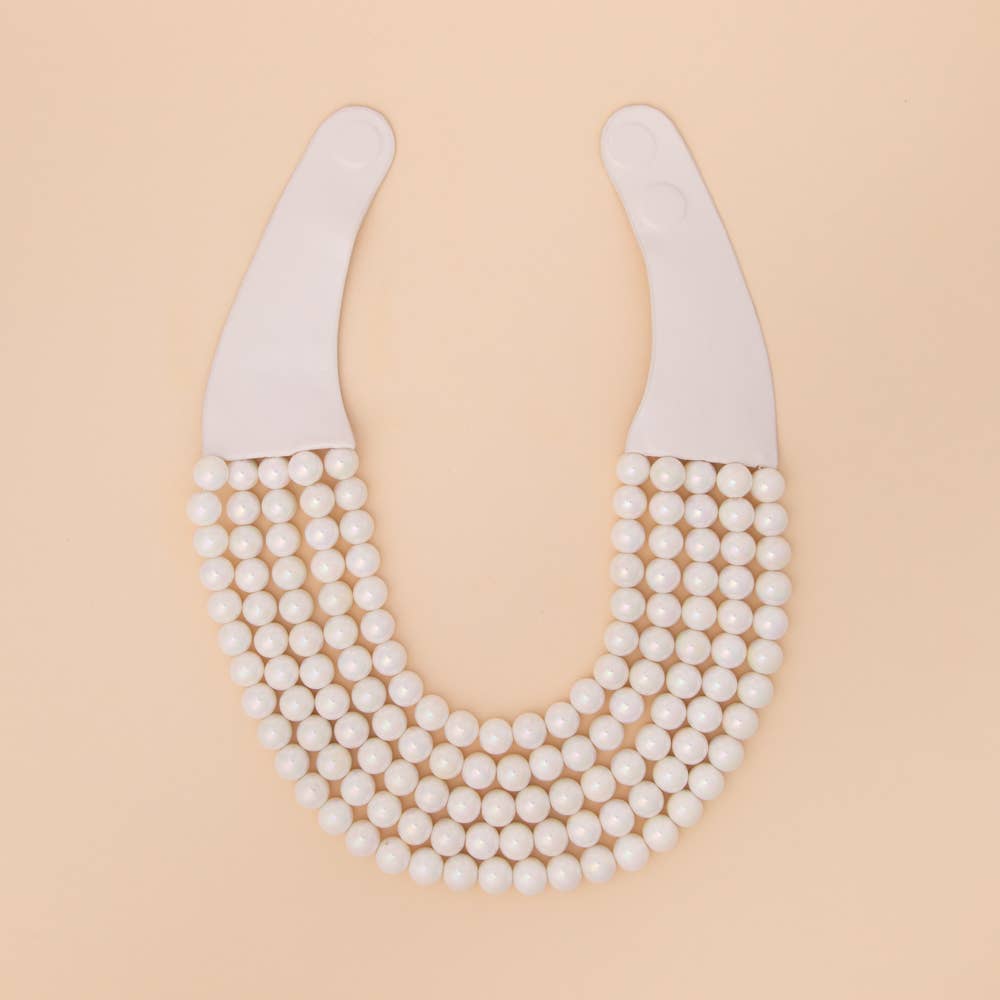 Multi-Strand Metallic Color Beaded Necklace