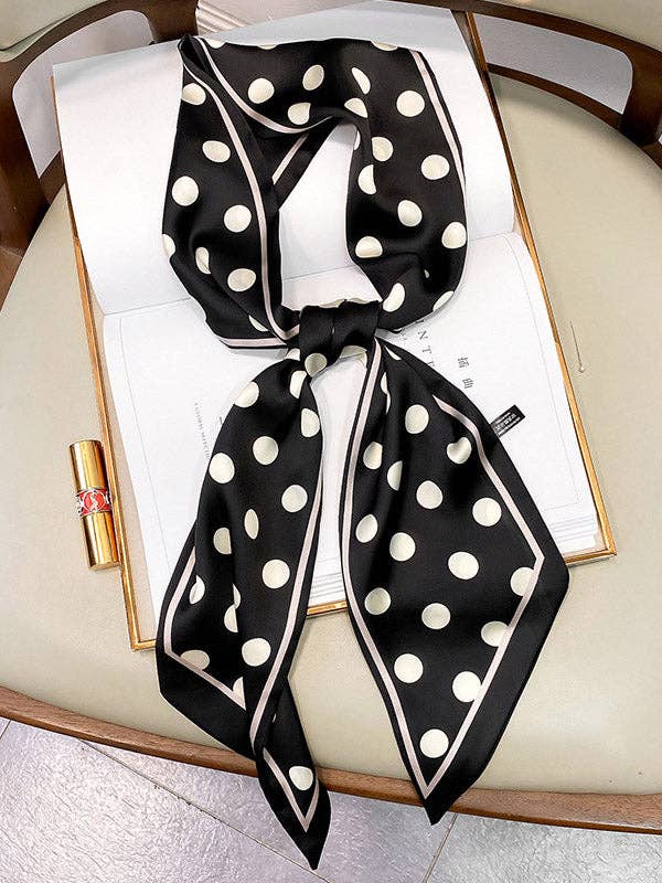 Vintage Polka-Dot Striped Printed Scarf