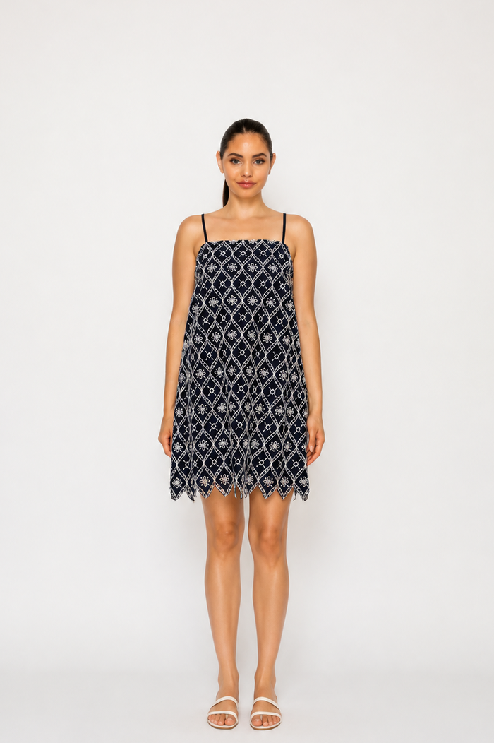 Selene’s Embroidery Mini Dress