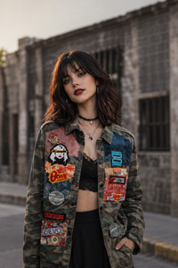 Long Sleeve Camo Jacket Long Rock- Medium