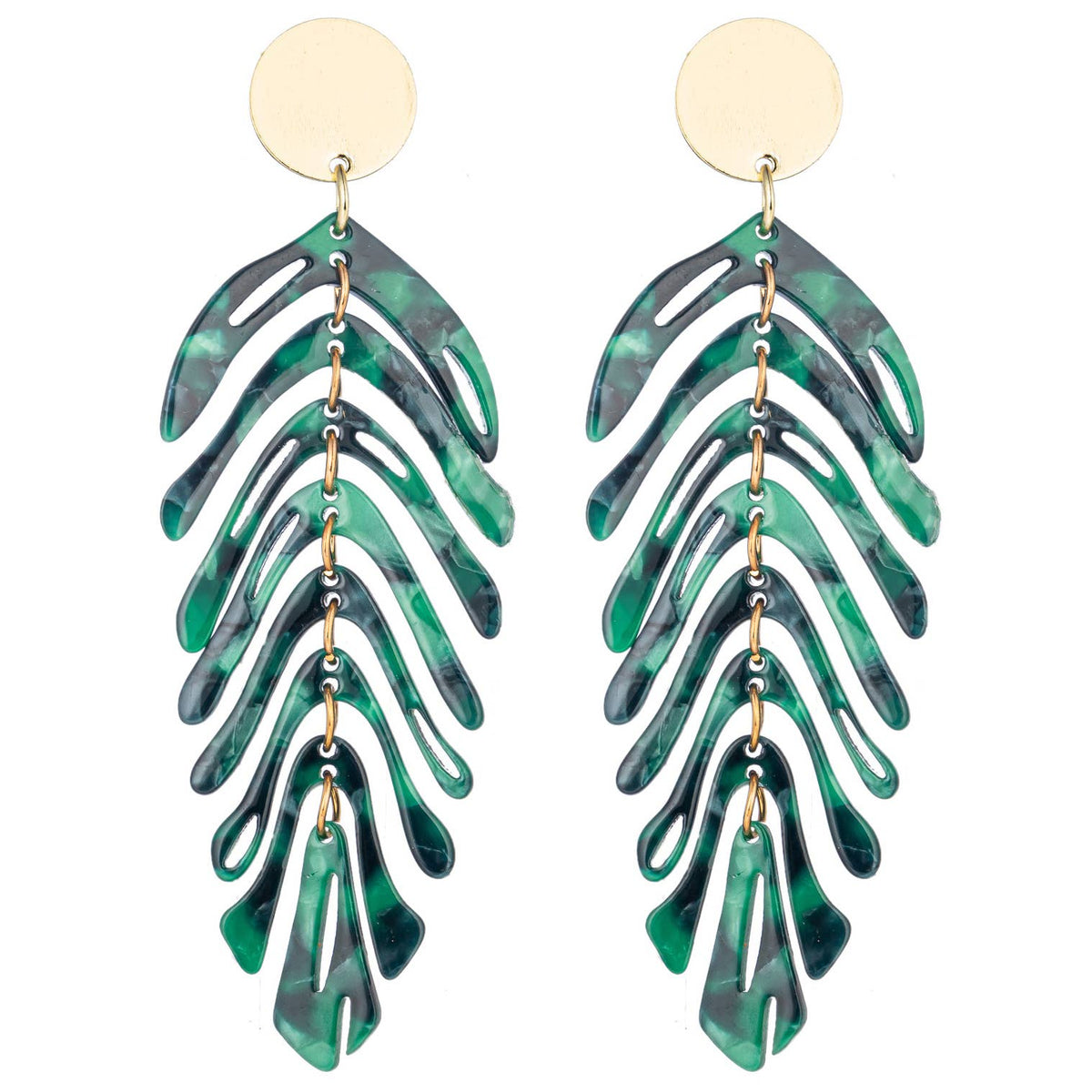 Dark Leaf Statement Earrings