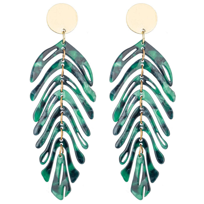 Dark Leaf Statement Earrings