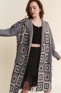 Granny Square Crochet Design Open Cardigan