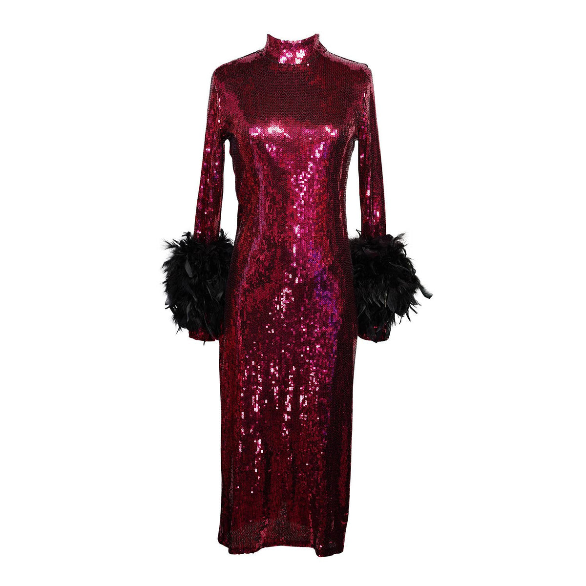 Julianne Sequin Dress in Black Cherry