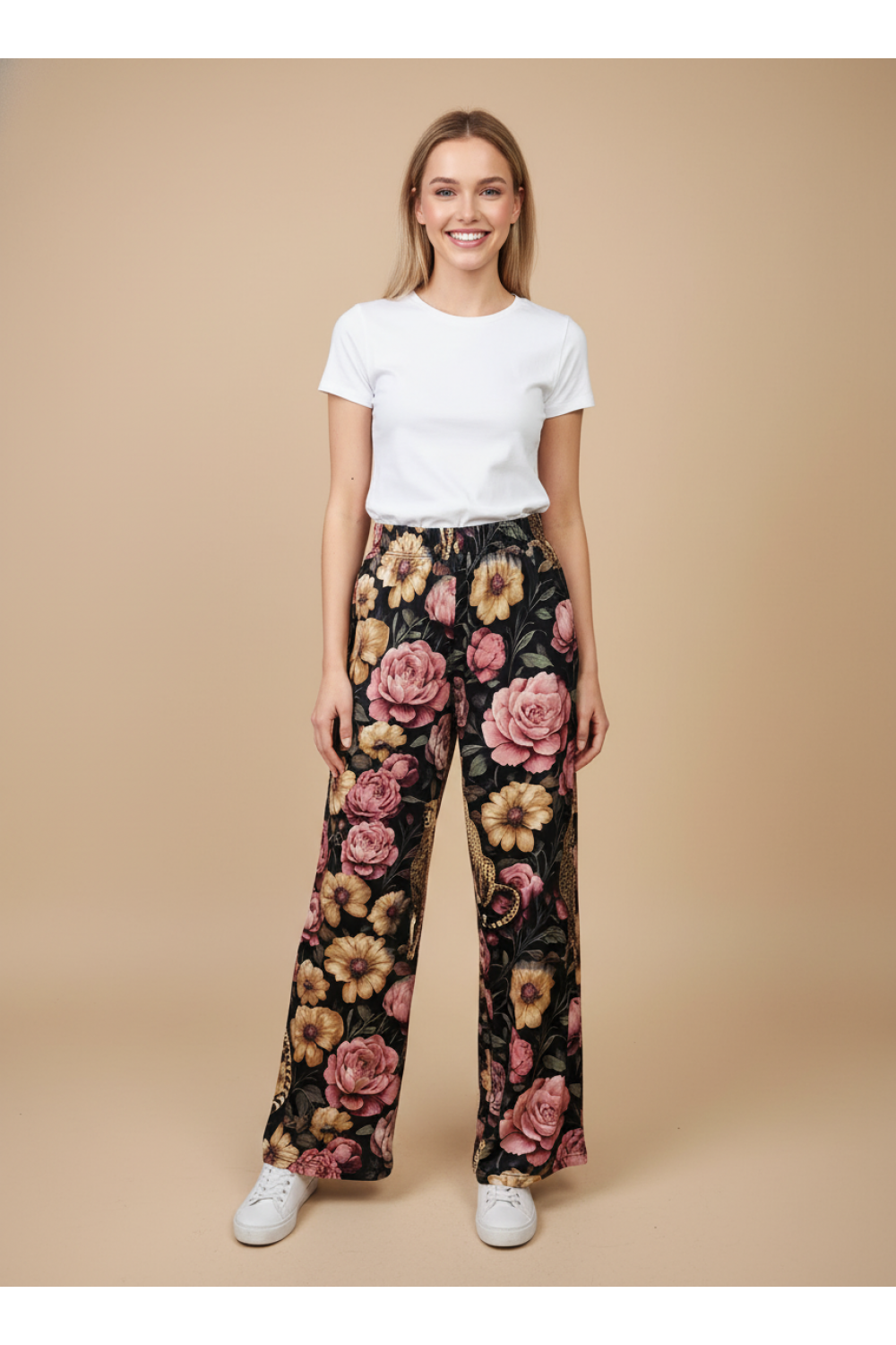 Floral Noir Cheetah Pants