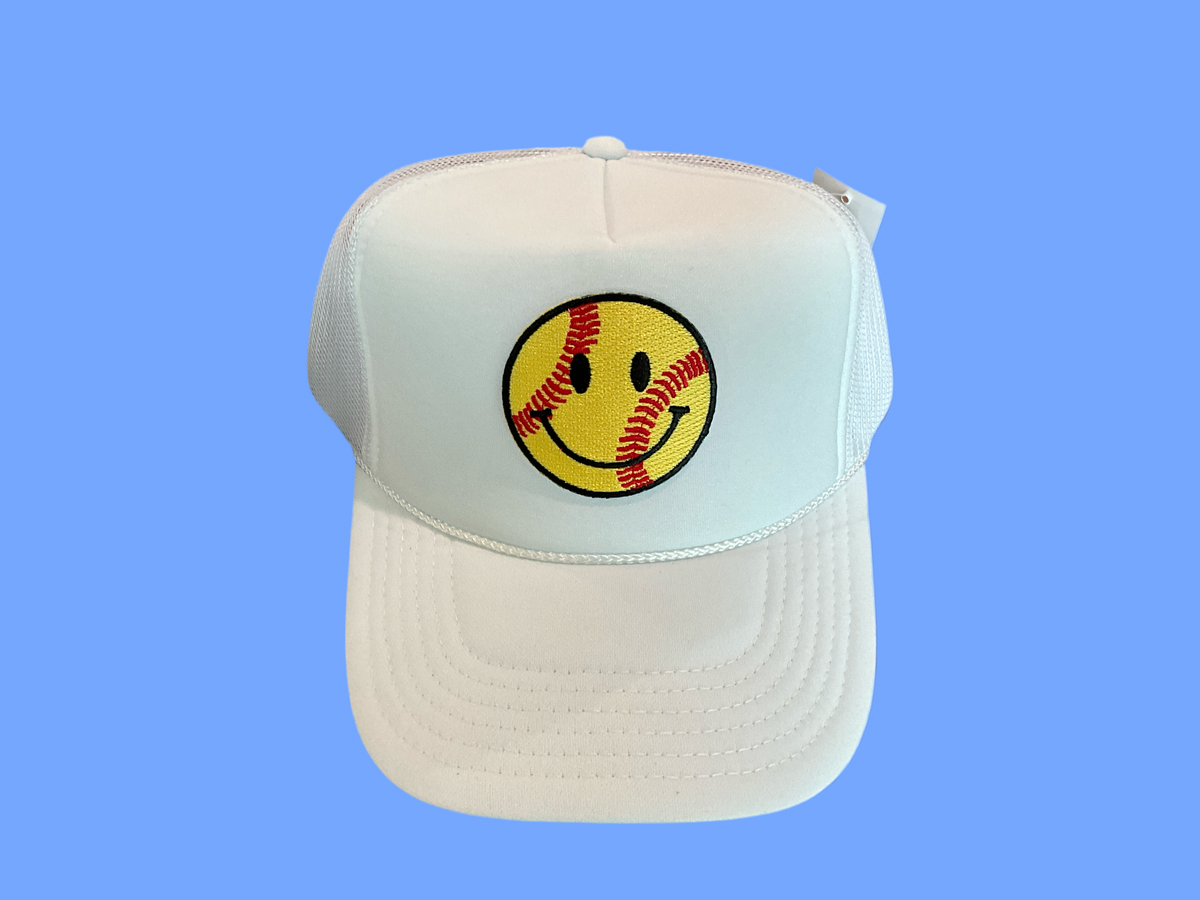 Softball Smiley Face Cap