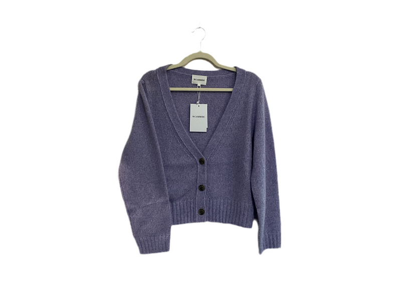 W.Cashmere Beth Cardigan- Heather Lilac