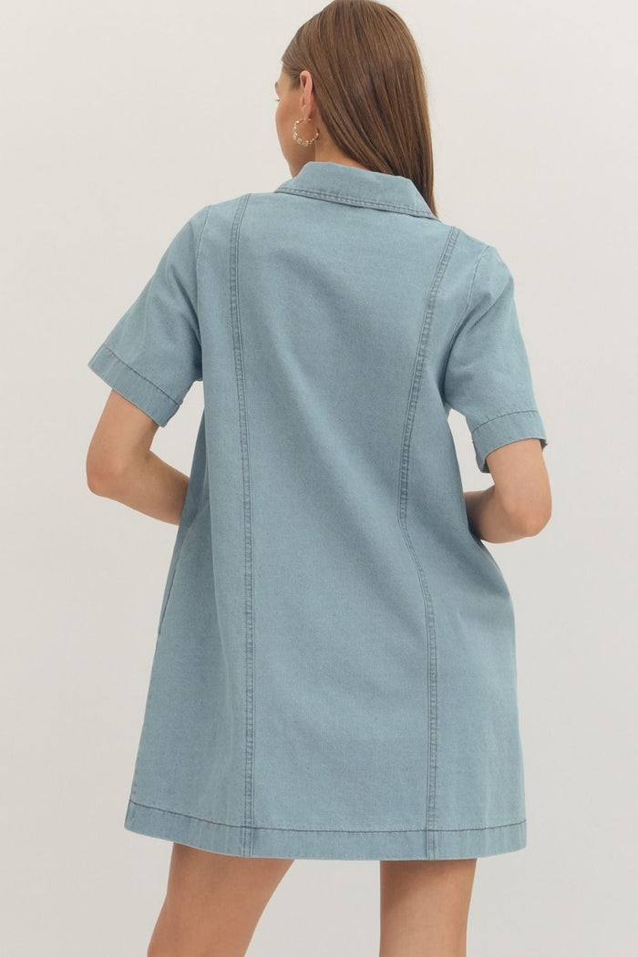 Simple + Sweet Denim Shift Dress