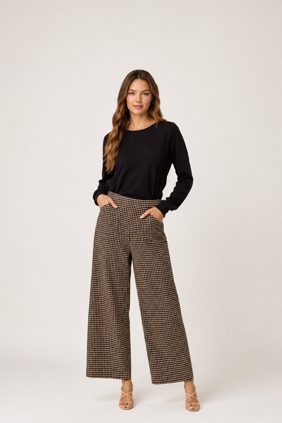 Houndstooth Black And Tan Pants
