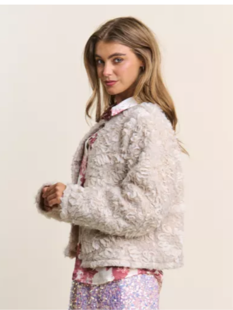 Mixed Fabric Cozy Dressy Jacket