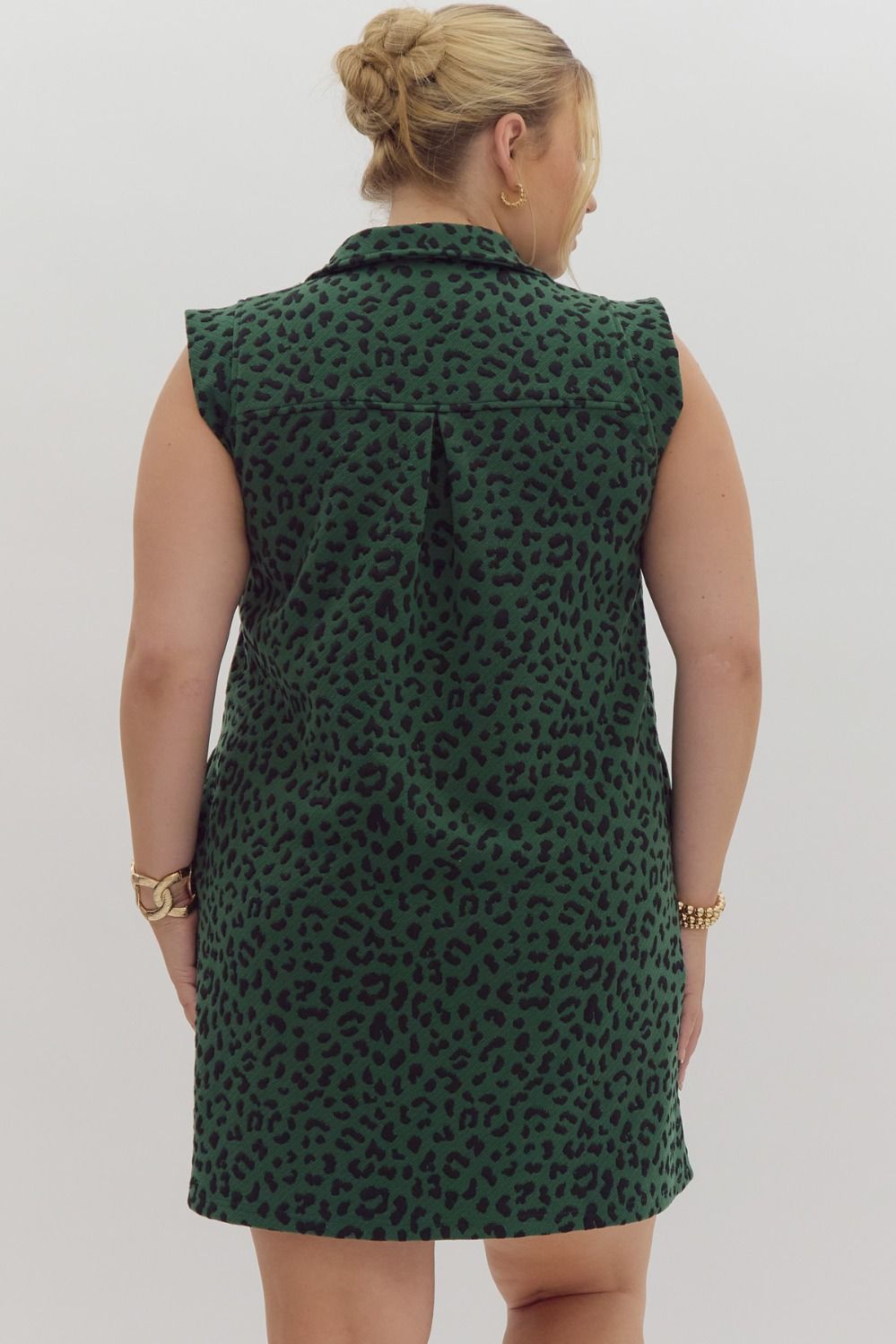 Emerald Wild Side Leopard Shift Dress