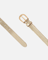 Eva | Metallic Skinny Fun Full Grain Leather Belt Women