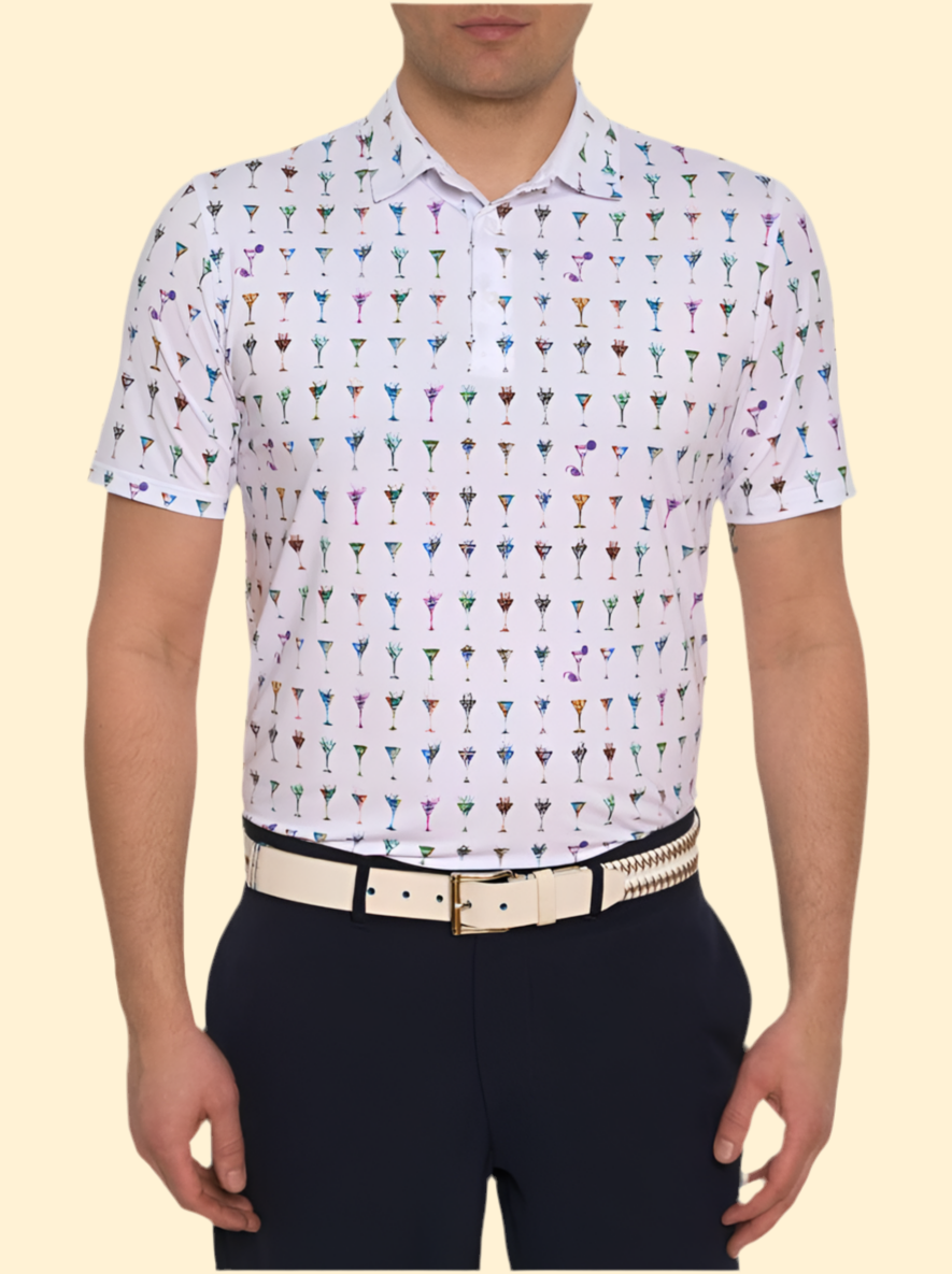 Robert Graham White Martini Polo