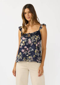 Ruffle Strap Lace Trim Tank