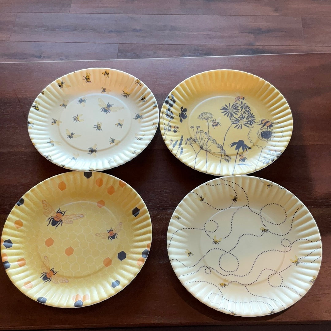 Bumble Bee Plates Set of 4