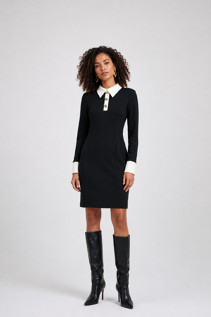 Joseph Ribkoff Scuba Crepe Colour-Block Shift Dress