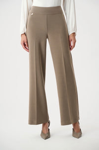 Silky Knit Wide-Leg Pull-On Pants