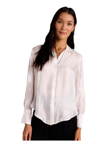 Bella Dahl White Shimmer Button Down