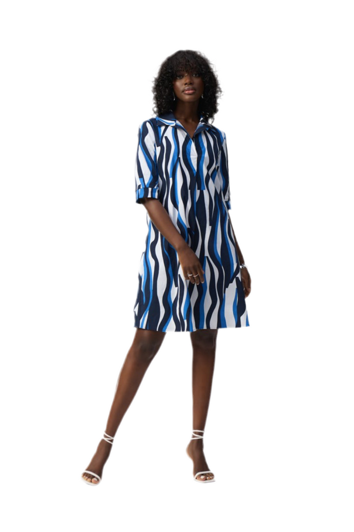 Joseph Ribkoff Stretch Poplin Trapeze Shirt Dress