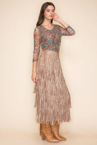 W.A.Y POLY FRINGE SKIRT