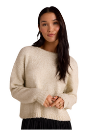 Bella Dahl Slouchy Sweater Ivory Gold Shimmer