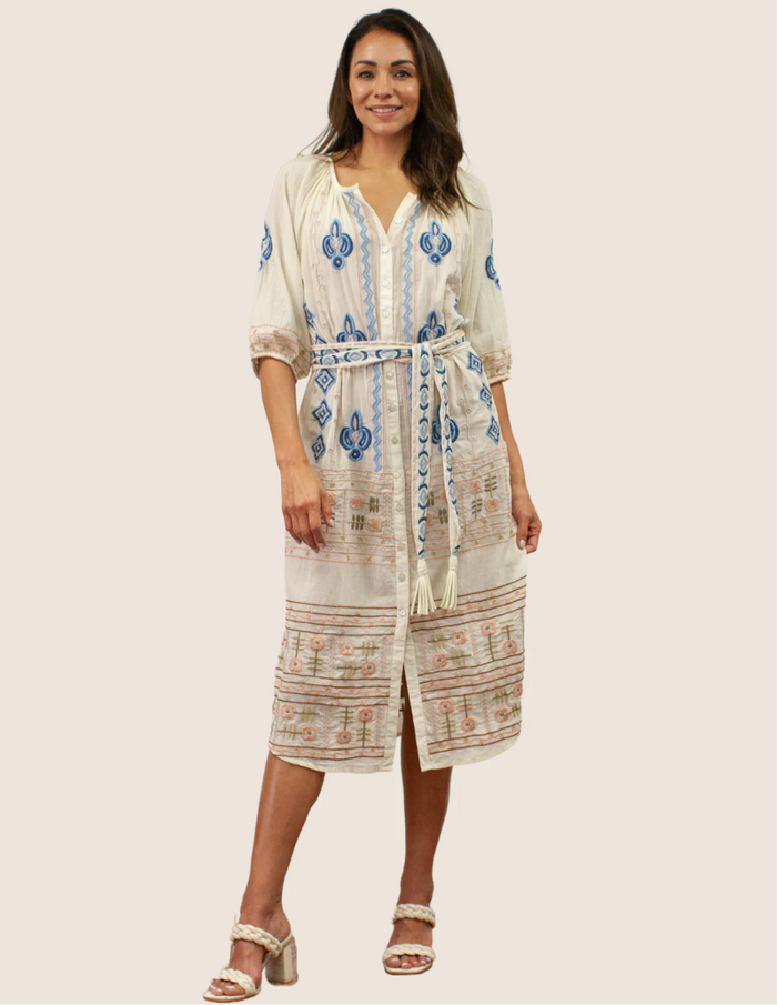 Kyla Seo Oatmeal/Blue Rue Dress