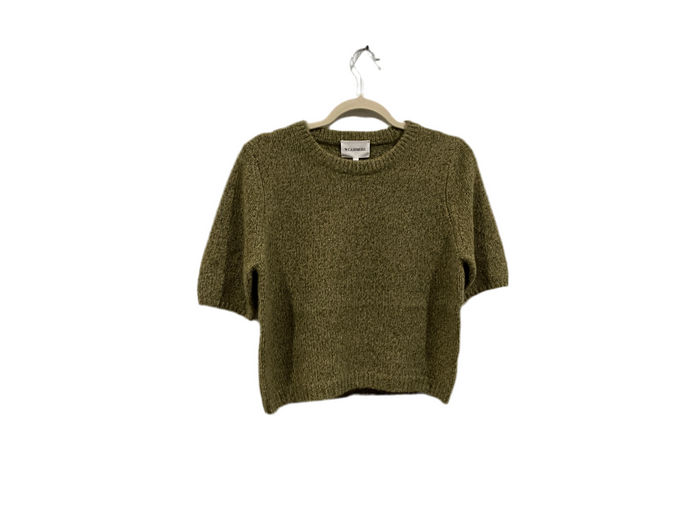 W.Cashmere Brenda Short Sleeve Pullover- Mossy