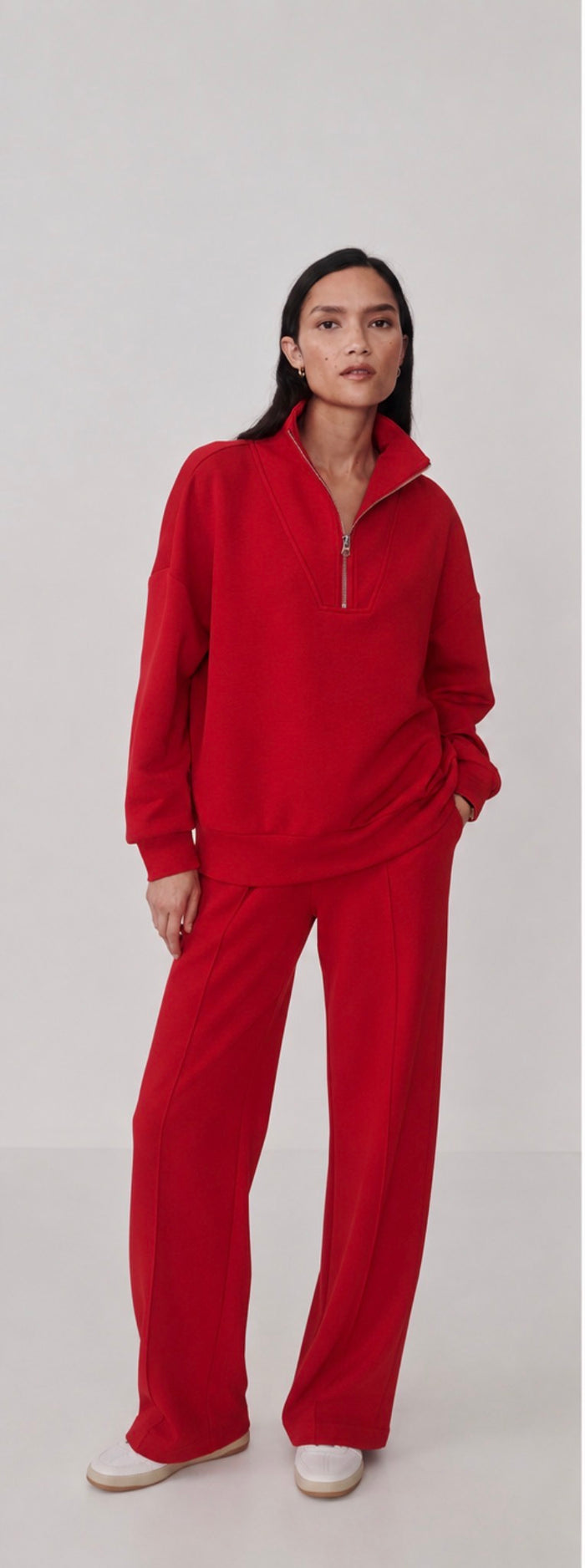Hawley Half Zip- Red Marl