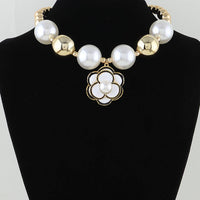 Pearled Blooming Rose Beaded Necklace