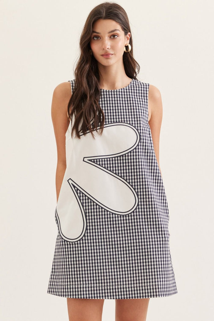 Midnight Garden Gingham Dress