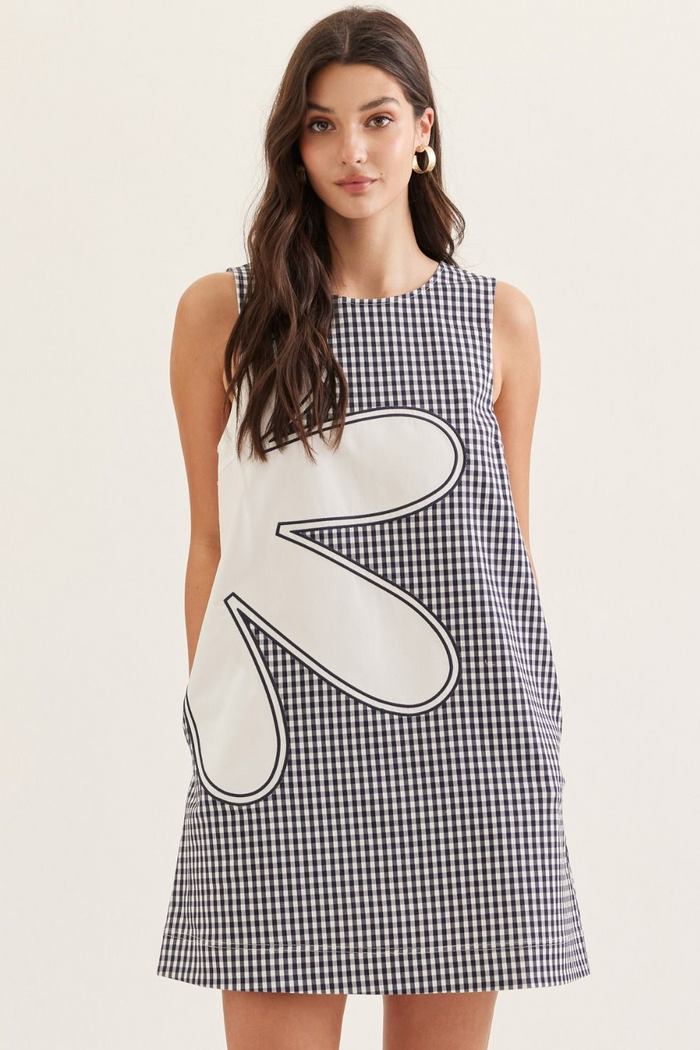 Midnight Garden Gingham Dress