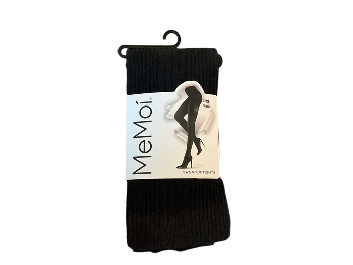 MeMoi Black Sweater Tights L/XL