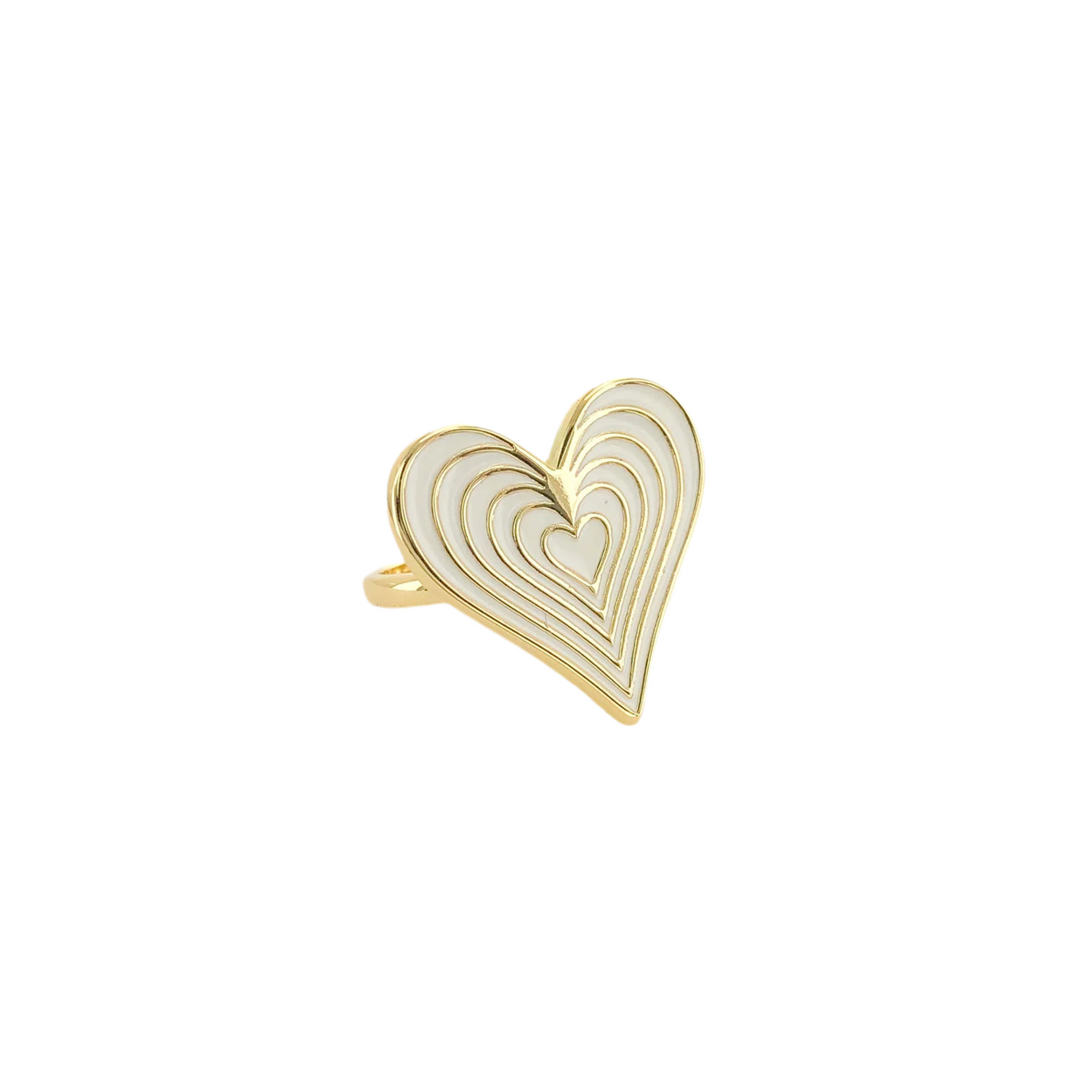 Adjustable Gold and White Ring