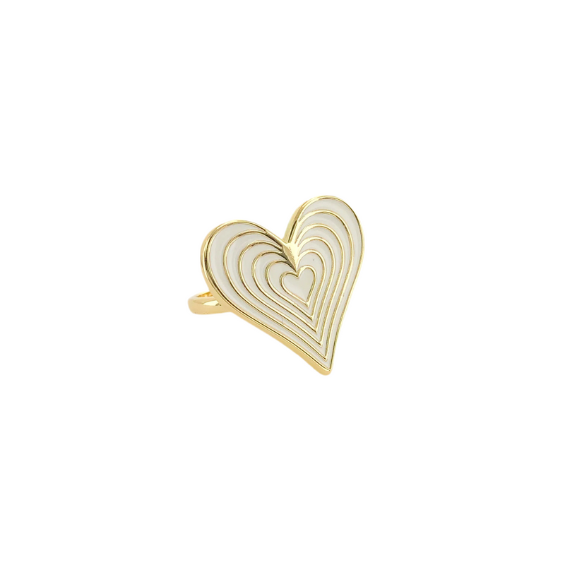 Adjustable Gold and White Ring