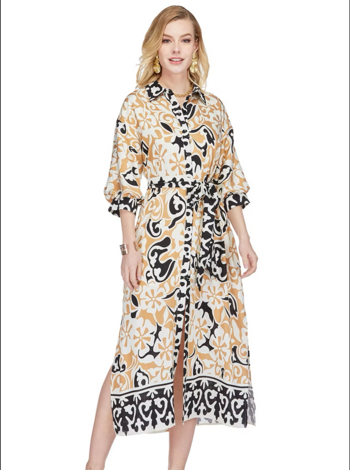 Jade Ethnic Border Dress