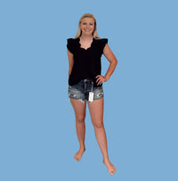 Mid-Rise Patched Shorts