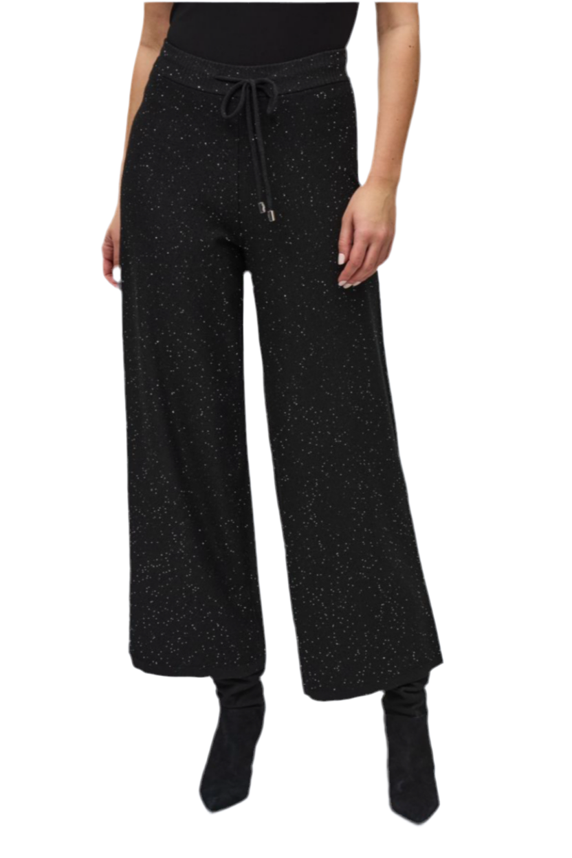 Joseph Ribkoff Black Sequin Culotte Pants