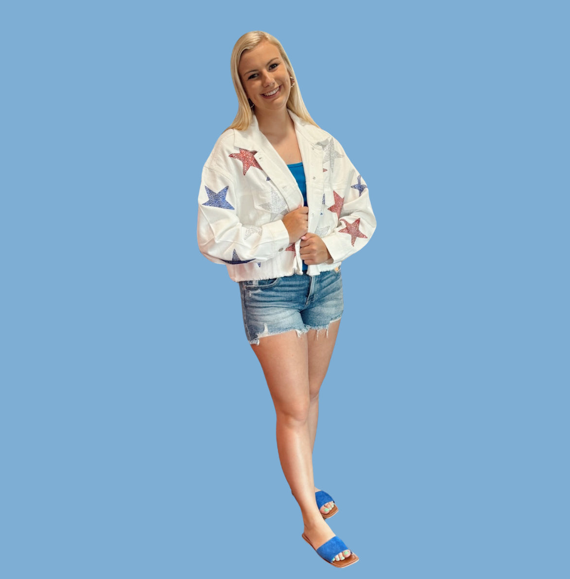 Star Rhinestone Denim Jacket