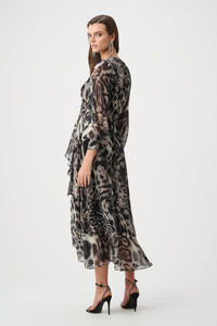 Signature | Chiffon Printed Fit and Flare Wrap Dress