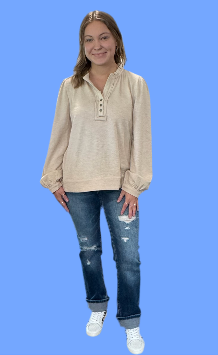 Long Sleeve Oatmeal Top