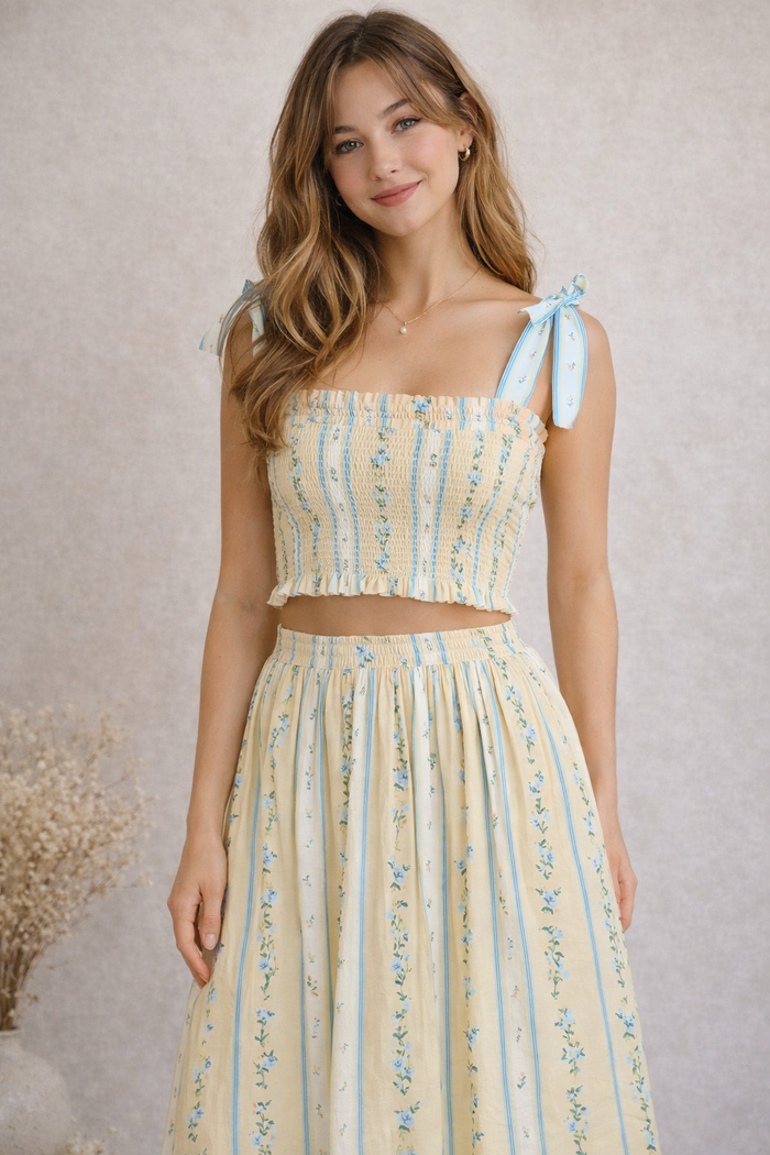 Vintage Floral Skirt Set