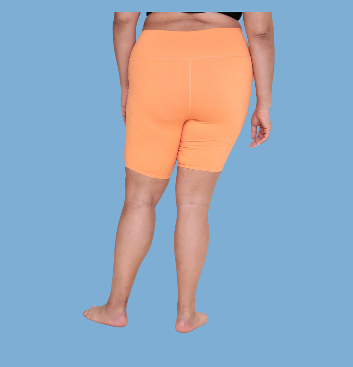 Curvy Tangerine Biker Shorts