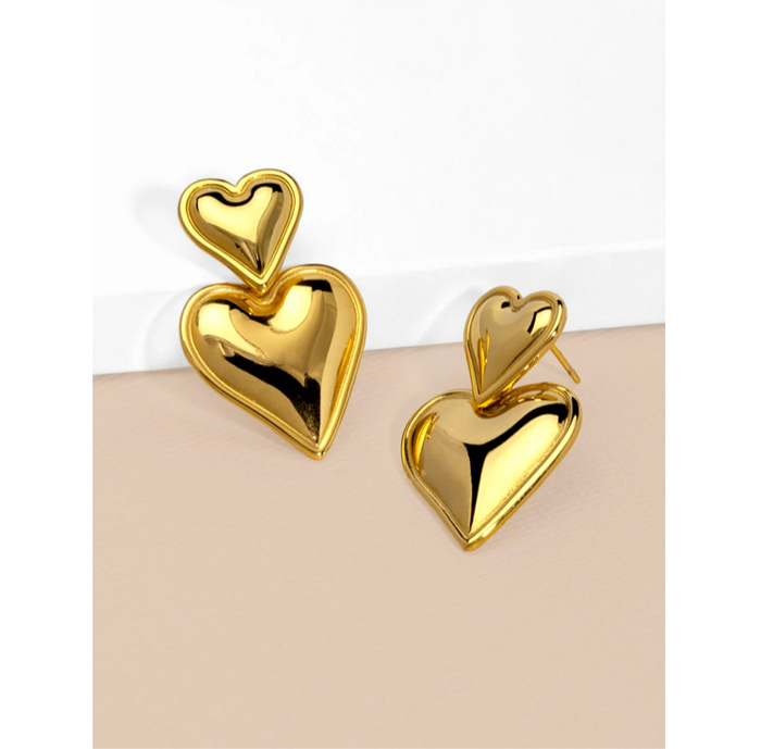 Heart Stack Drop Earrings