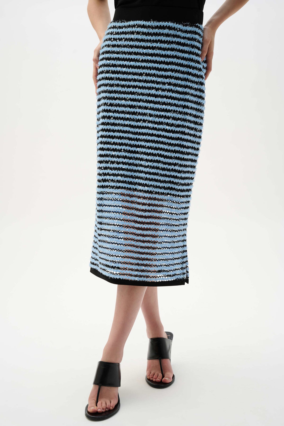 Joseph Ribkoff Novelty Stripe Pencil Skirt With Side Slit
