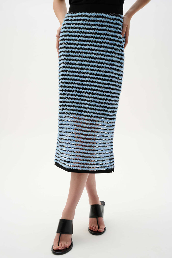 Joseph Ribkoff Novelty Stripe Pencil Skirt With Side Slit